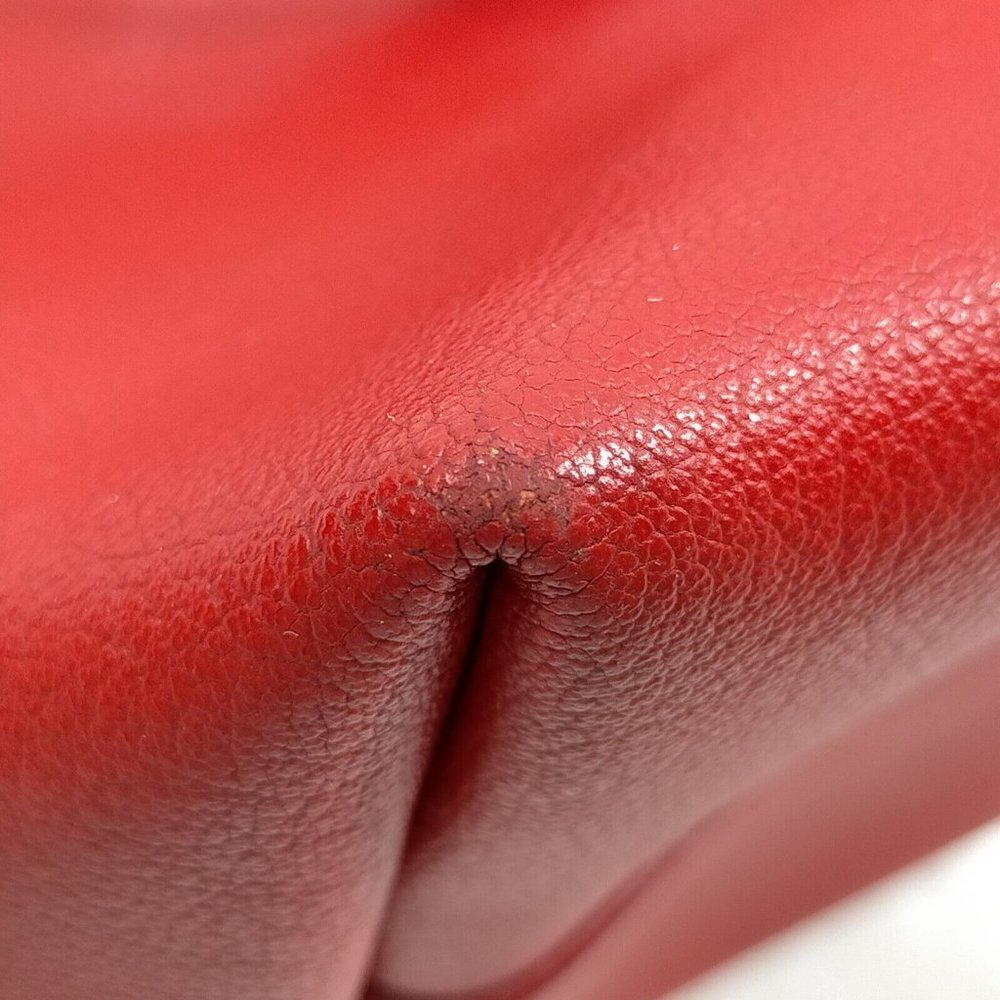 Auth Yves Saint Laurent Tote Bag Red Leather #61173Y40 - Picture 9 of 9